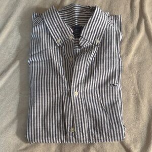 Vineyard Vines Navy and White Vertical Stripe Button-Down Shirt